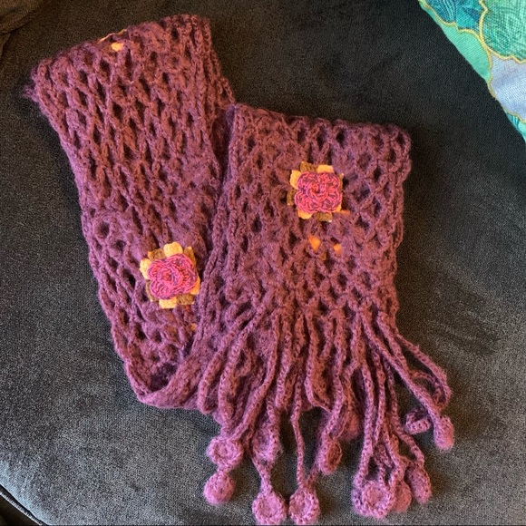 Purple Flower Scarf NEW - Picture 4 of 10